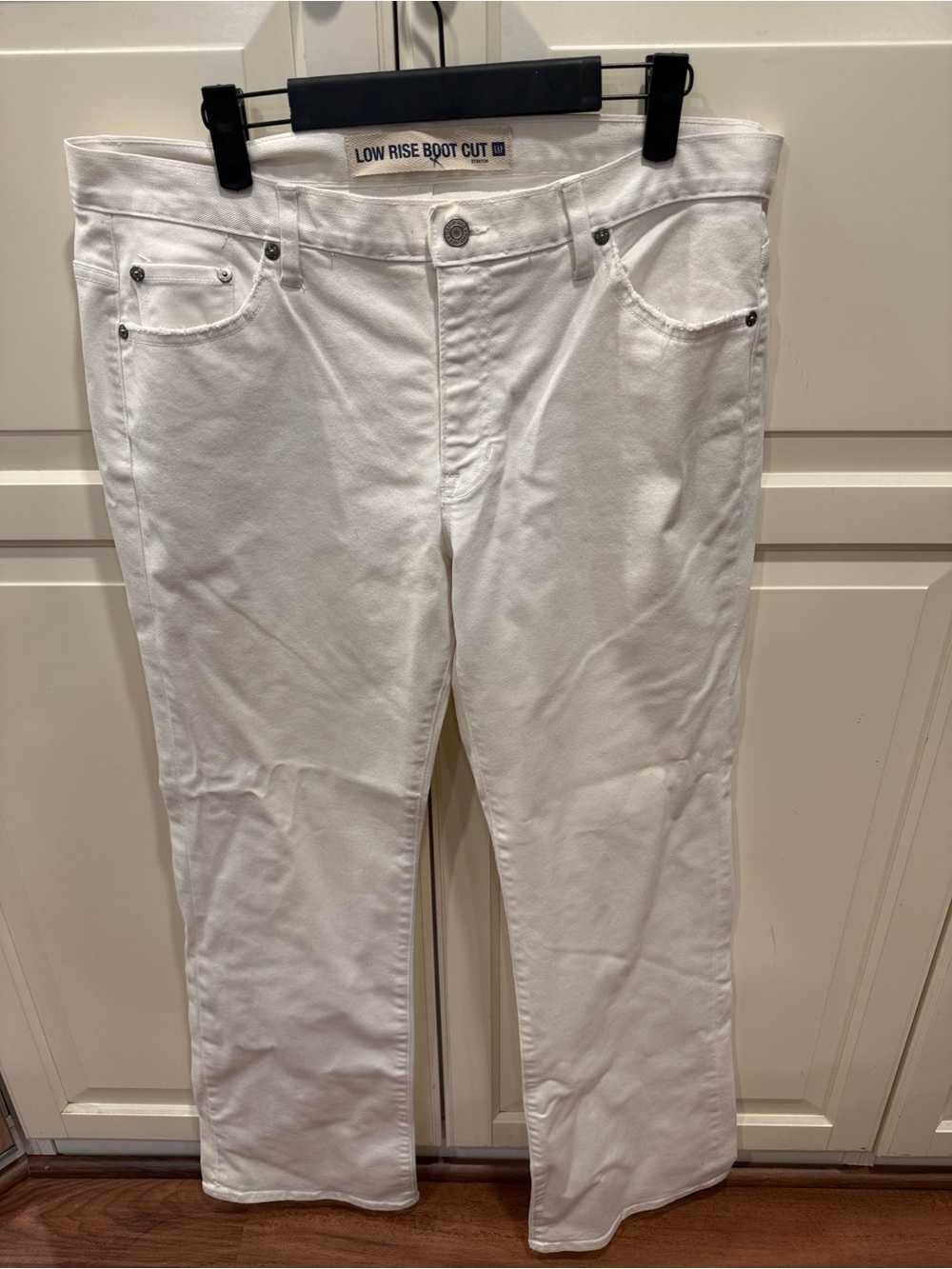 GAP White Lightly Distressed on pockets Low Rise Bootcut Jeans